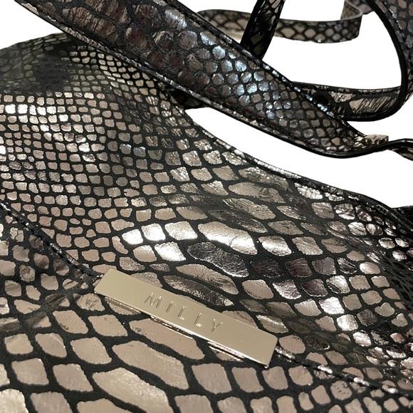 MILLY Metallic Mirrored Python Expandable Hobo Bag - Picture 4 of 15